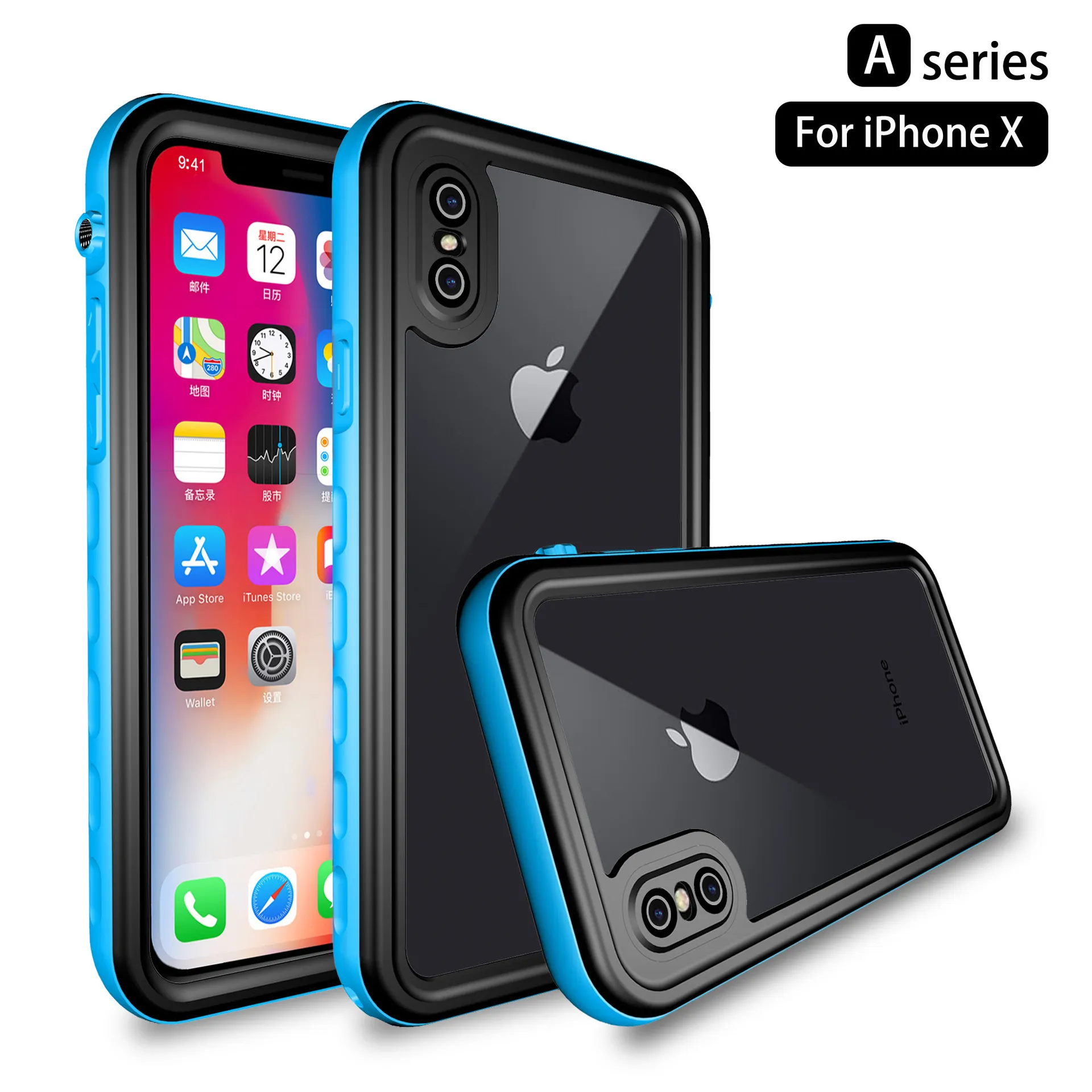 Meilleure qualité étuis de protection étanches pour iPhone X étui étanche sous-marin couverture entièrement scellée anti-neige antichoc anti-poussière