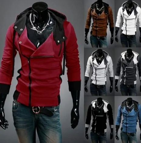 Dorp Frakt Ny Assassin's Creed 3 Desmond Miles Hoodie Top Coat Jacket Cosplay Kostym, Assassins Creed Style Hooded Fleece Jacket, @dds