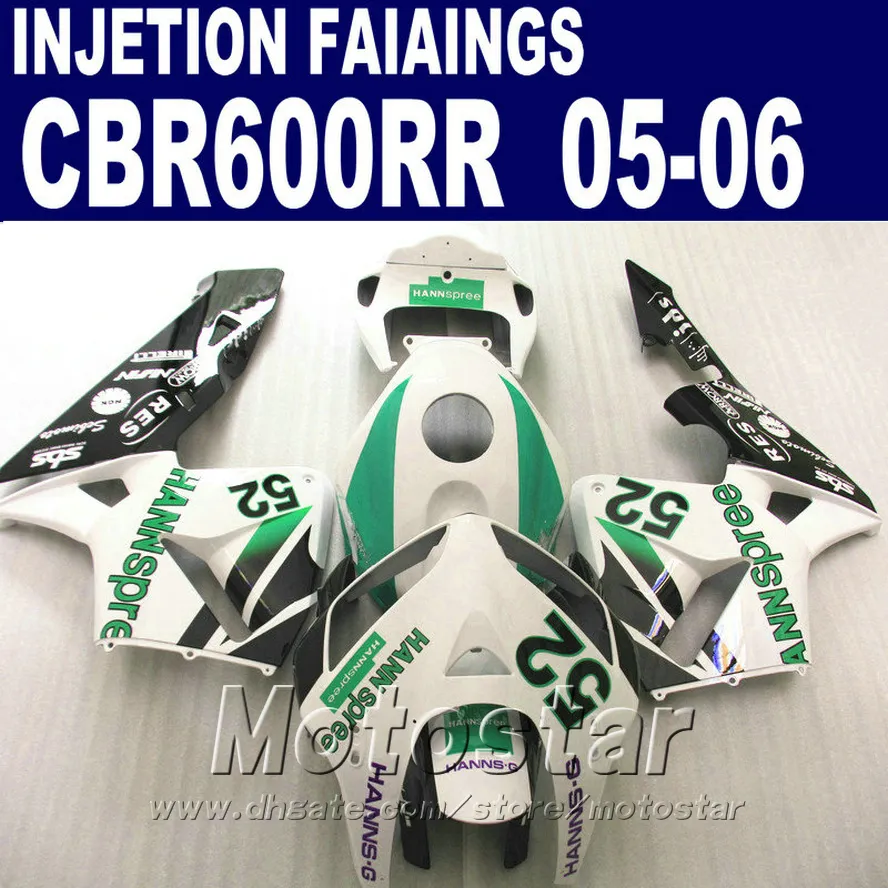 Anpassa vita uppsättningar! Injektionsgjutning för Honda CBR 600 RR Fairing 2005 2006 CBR600RR 05 06 CBR 600RR Custom Fairing GF4A