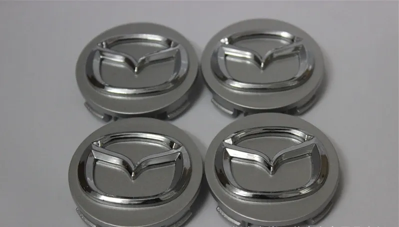 4 SZTUK 56mm Mazda Logo Emblemat Car Center Center Piasty Odznaka Dustoszczelne Pokrywy do MAZDA 2 3 5 6 CX-5 CX-7 CX-9 RX8