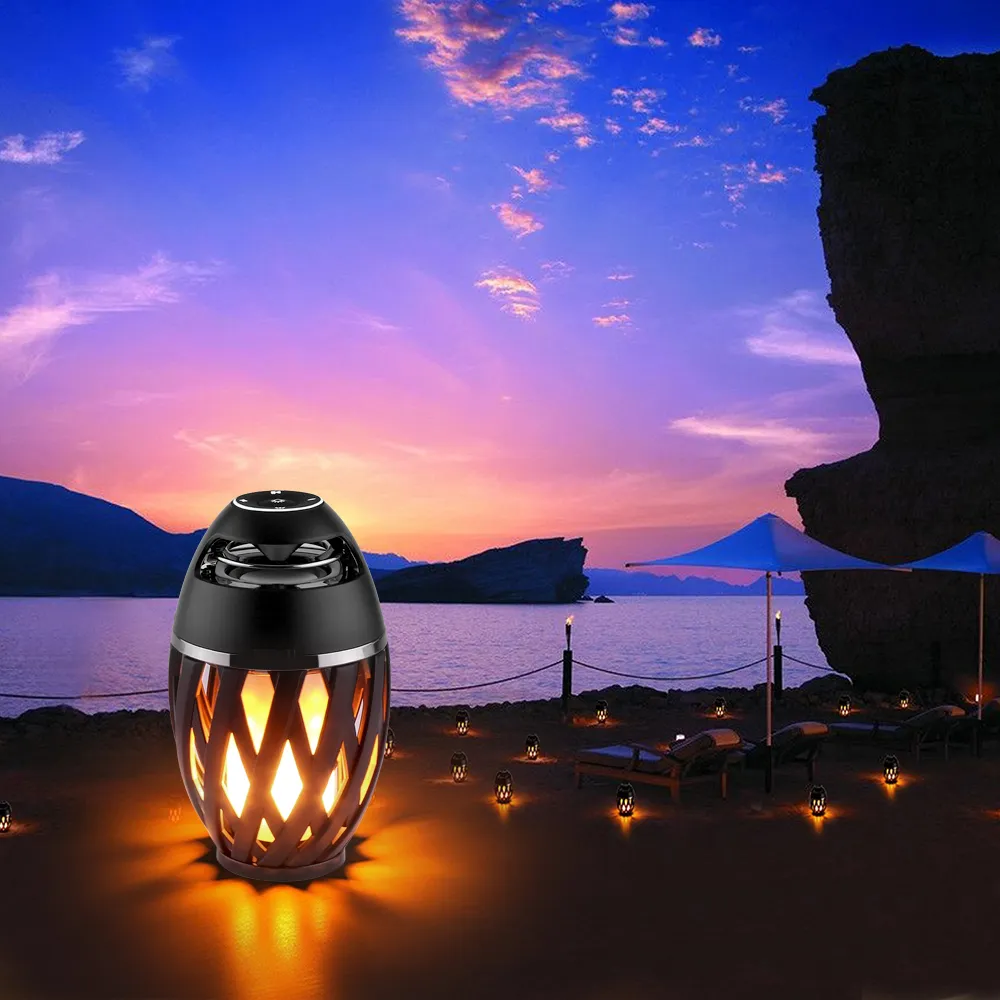 IP65 Waterproof LED Flame Candle Warmer Lamp Speaker With Bluetooth ...