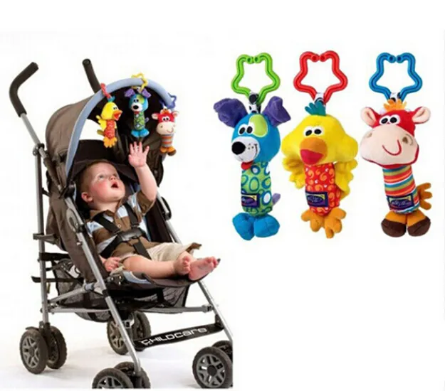 Gratis frakt baby leksak mjuk plysch leksaker lovey barn leksaker för barn mobiler baby svarv att hänga baby rattles 3pcs / parti