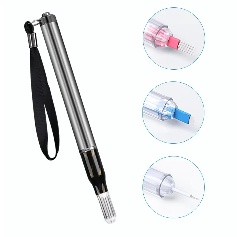 Professionell multifunktion Mikroblading Tattoo Manual Pen med LED för permanent smink Eyebrow Cosmetic Tattoo Accessories Hand T2301981