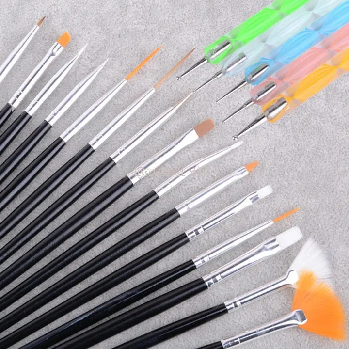 Gorący nowy! 2014 Biały 20 SZTUK Profesjonalny Zestaw Szczotki Nail Art Design Paint Pen Idealne narzędzia do naturalnego B4 SV002093