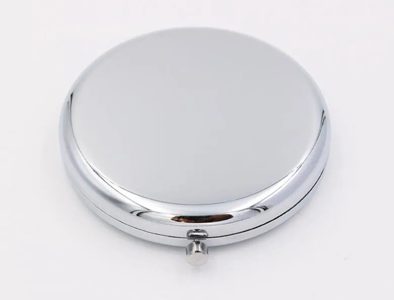 Nouveau miroir de poche argent miroirs compacts vierges idéal pour le bricolage miroir de maquillage cosmétique cadeau de fête de mariage