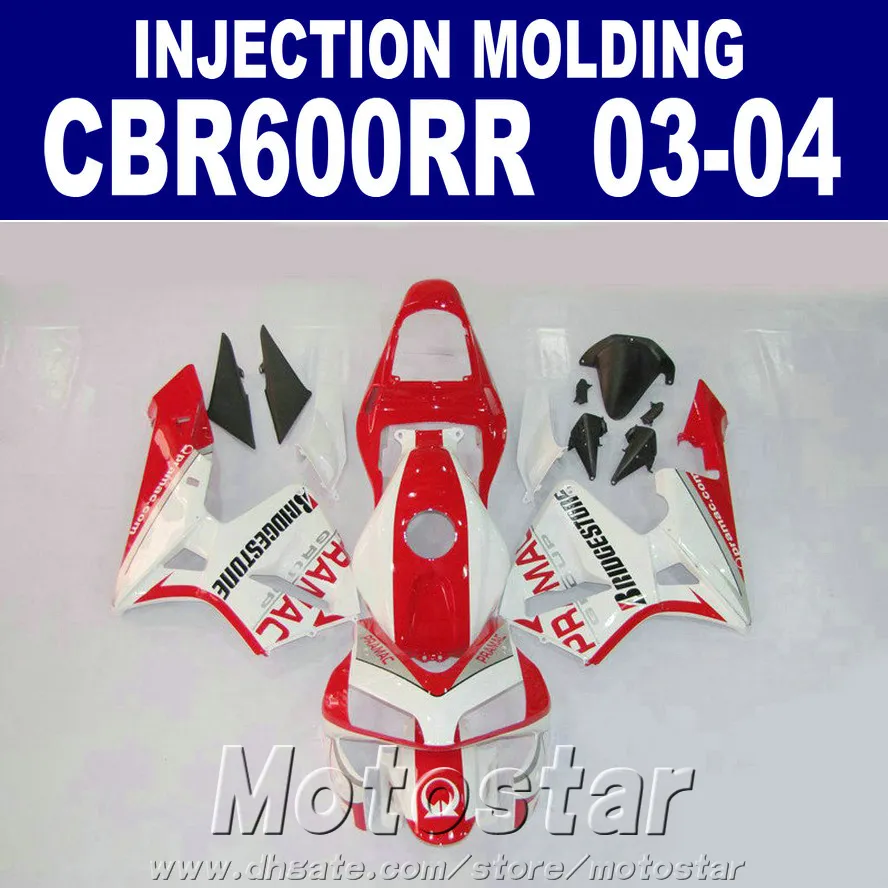 OEM Injection Mold for HONDA CBR 600RR fairing 2003 2004 ABS 03 04 CBR600RR red white custom fairing QH6S