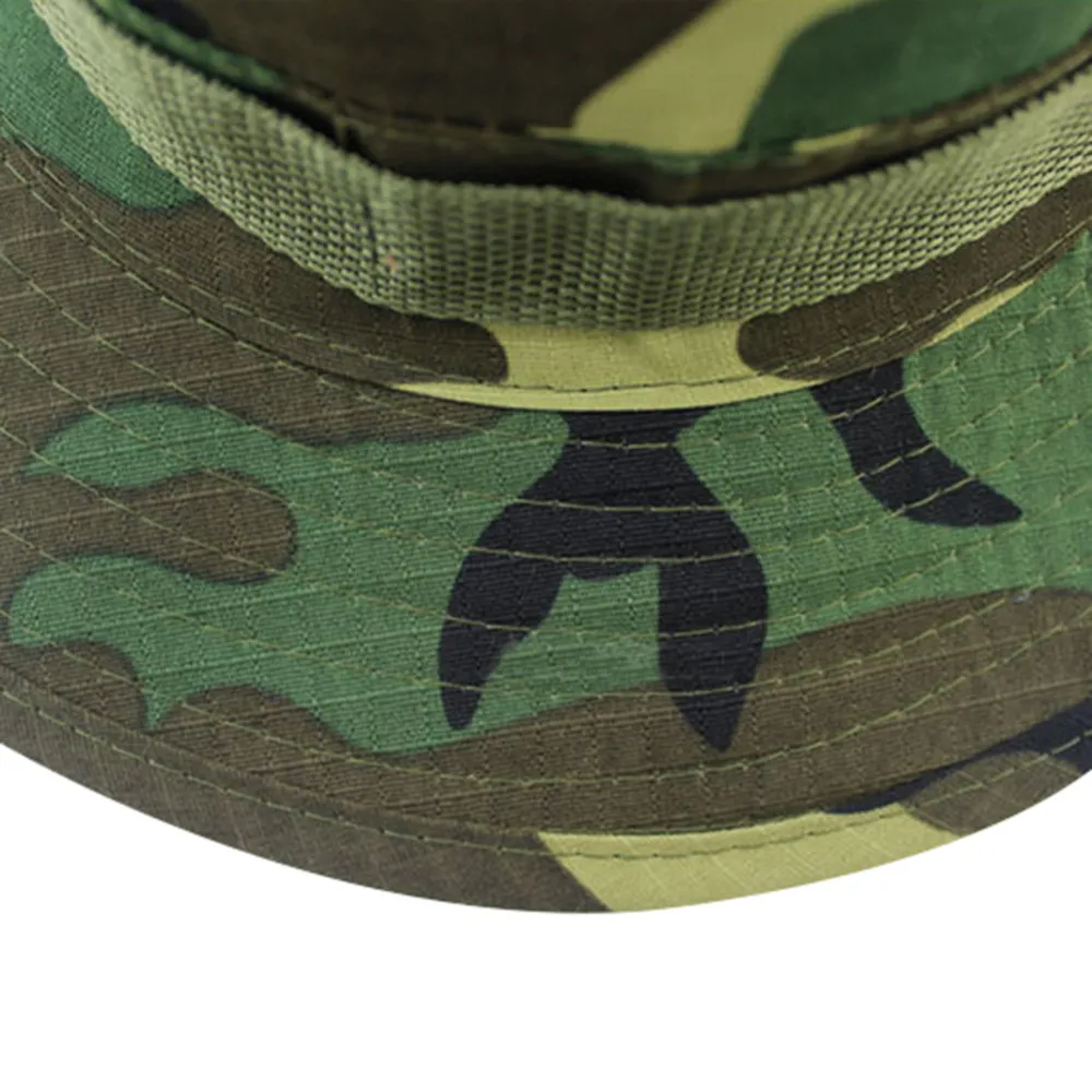 Atacado-Camuflagem Bucket Chapéus Selva Camo Chapéu Pescador com aba larga Sun Pesca Bucket Hat Camping Caça Caps 8 Estilos