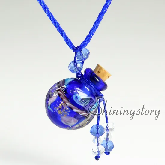 Aromaterapia Biżuteria Zapachy Handcrafted Glass Essential Oils Biżuteria Murano Szkło Biżuteria Wisiorek Vintage Perfumy Butelka Naszyjnik