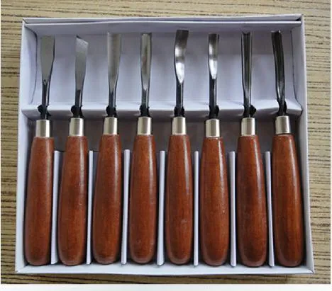 Set di coltelli da intaglio in legno da 8 pezzi, scalpelli da carpentiere, utensili per coltelli da legno