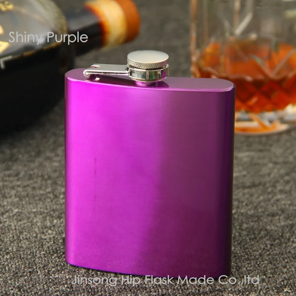 Couleur en acier inoxydable de couleur mélangée 7 oz Flask 12 Couleur peut être choisi le logo personnalisé accepter6693895