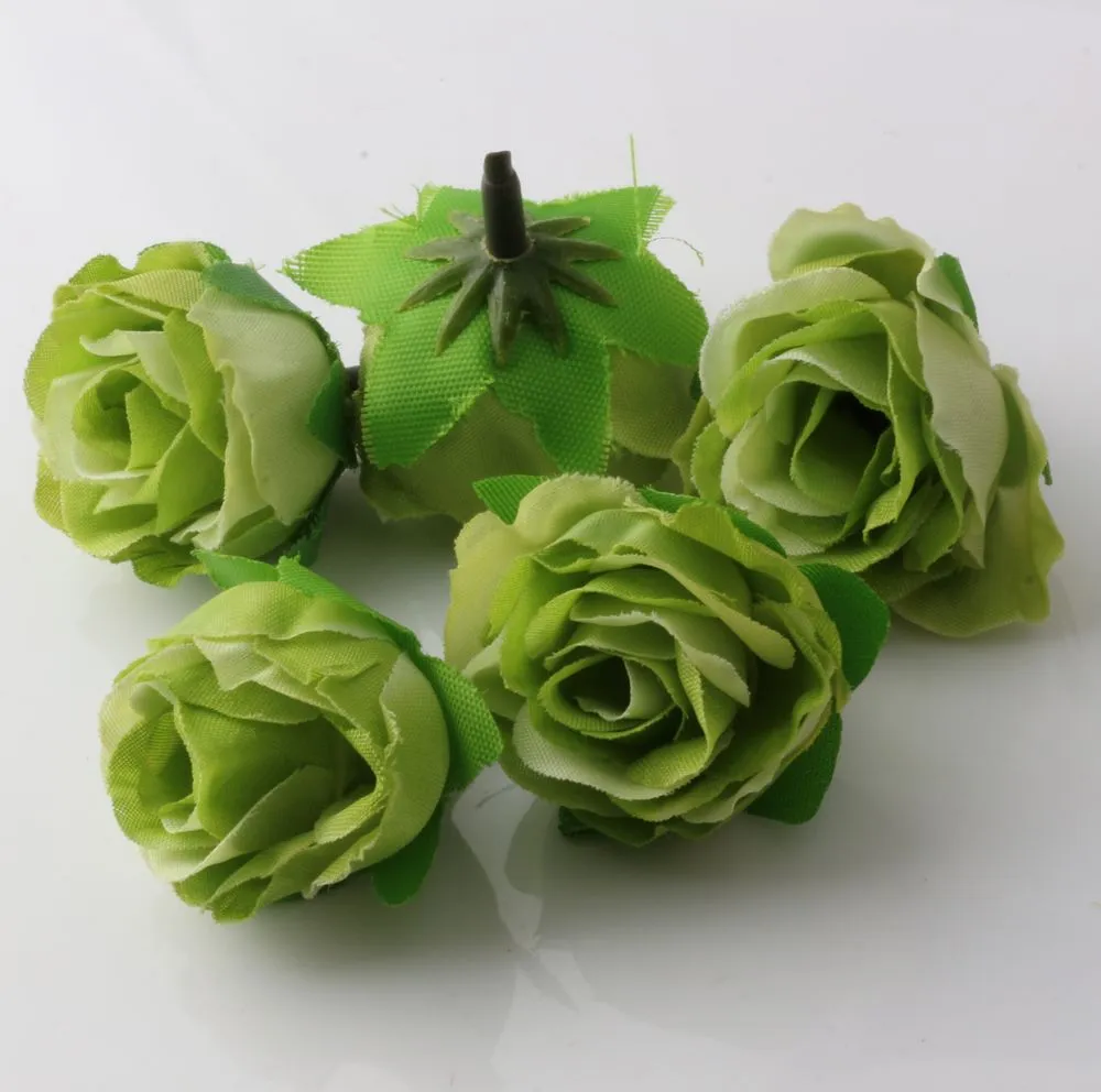 Artificial flowers Green Tea Rose Flower Head Artificial Flower Wedding Decorating Flowers 3MM1111480