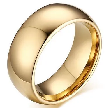 結婚指輪ドームドーム付きゴールドメッキタングステンバイドウェディングリング男性と女性のためのサイズ6-13米国とヨーロッパのホットセール5999232