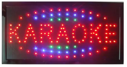 Nuevo signo de karaoke LED Nuevo próximo 10x19 pulgada interior ultra brillante parpadeante Tienda de karaoke personalizado LED