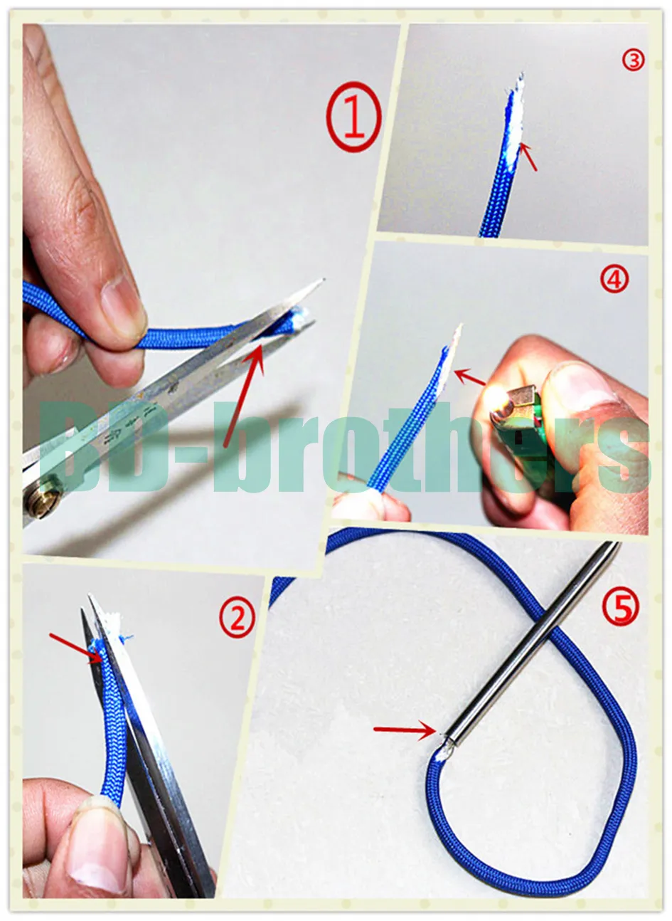 76mm DIY 스테인리스 Paracord 바늘 나사못을 가진 낙하산 코드 갱구 끝 Stiching 피들 Kniting 제직 Pracord 팔찌 / 