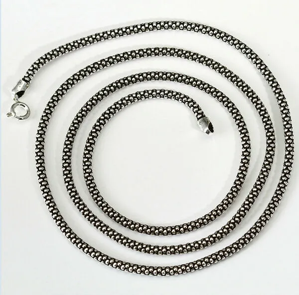 Hele-Hele 100% Real Pure 925 Sterling Zilveren ketting Vrouwen mannen Italië ketting retro vintage merk Sieraden ML209A