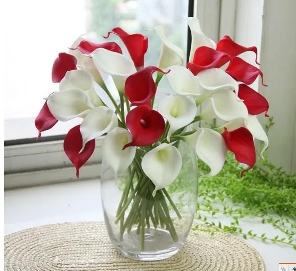 33cm Lengte 9 Kleuren Beschikkelijk Real Touch Latex Calla Lelie Lelies voor Bruiloft Home Decoratieve Bloemstukken Centerpieces