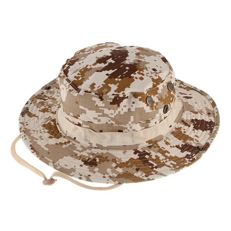 Cappello da cacciatore della giungla nascosto mimetico militare Cappello da uomo a tesa larga Cappello da pescatore Cappello da campeggio all'aperto Cappello da escursionismo Testa Wear2848676