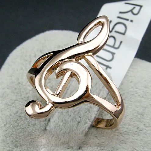 originality note ring for women and men,18k gold plated A favorite of musicians jewelry accessories