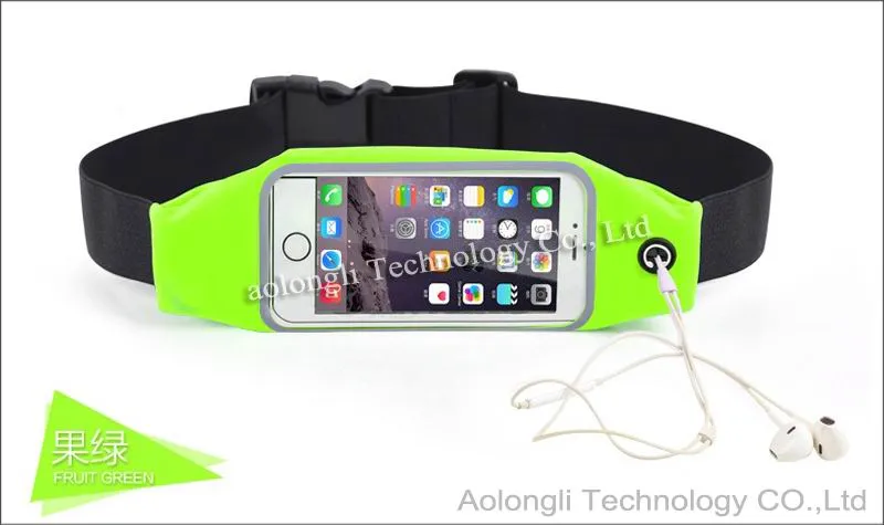 防水ランニングスポーツウエストベルトポーチ反射弾性調節可能バンド通気性ウエスト携帯電話バッグのiPhoneのためのスマートフォン用