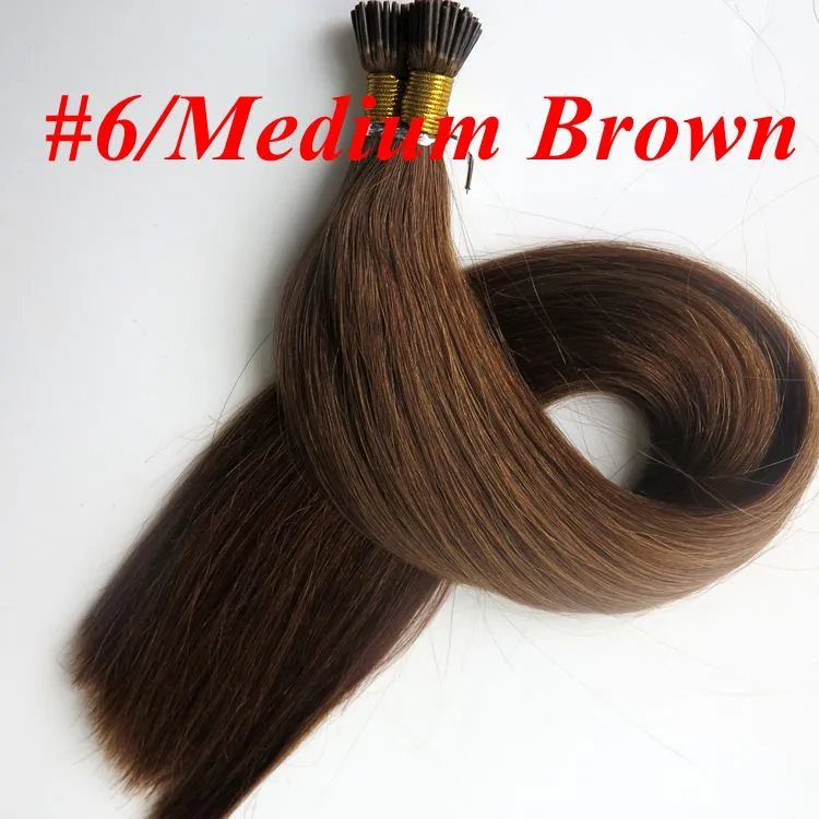 Pre bonded I Tip brazilian human Hair Extensions 100g 100Strands 18 20 22 24inch Straight Indian hair products more colors