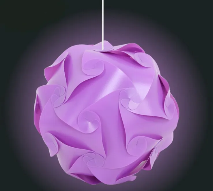 = DIY Modern Pendant Ball Novel IQ Lamp Jigsaw Puzzle Pendants Färgglada Hängljus 25cm / 30cm / 40cm 3 Storlekar 9clolors