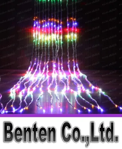 Led Waterfall String Cortina de luz 6m * 3m 640 Leds Flujo de agua Fiesta de bodas de Navidad Decoración navideña Fairy String Lights LLFA3312F