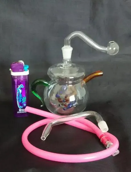 Kostenloser Versand Großhändler neue Farbe Mini-Teekanne Stil Glas Shisha / Glasbong, leicht zu tragen, Geschenkzubehör