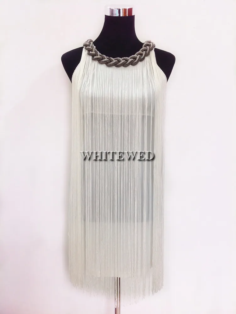 wholesale chain mini short tassel fringe charleston latin salsa ballroom traditional dresses dance wear costumes white online shopping