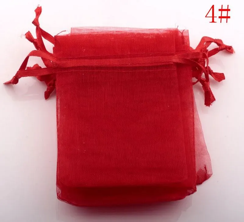 wit etc. 20-kleuren organza-cadeauzakken, 7x9cm .9x12cm .13x18 cm. Met drawstring