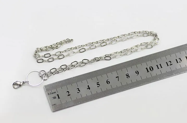 10st / DIY Alloy Rolo Link Kedja Flytande halsband Fit för magnetiska glas Living Charms Locket Smycken