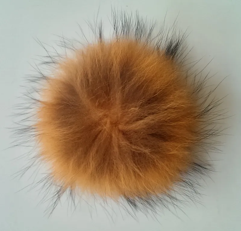 real raccoon fur pom poms 액세서리 14cm ~ 15cm 키 체인 겨울 모자를위한 겨울 모자