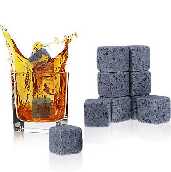Whiskey Stones Set: Chilled Whiskey Rocks with Velvet Bag - Great Gift ...