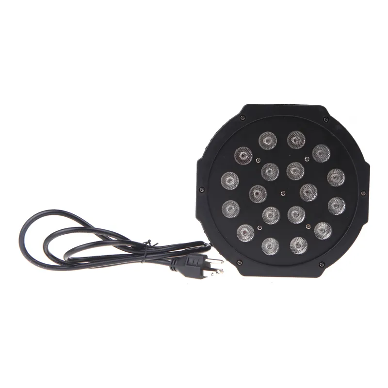 Darmowa Wysyłka Big LED Stage Light 18X3W 54W 85-265V High Power RGB Par oświetlenie z DMX 512 Master Slave LED Flat DJ Auto-Controller