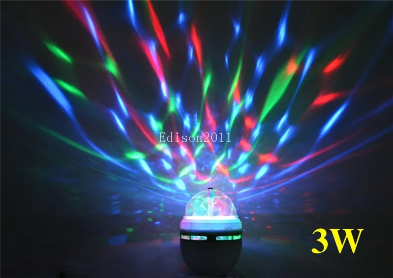 LED Mini E27 3W Party Light Disco Stage Lighting RGB Colorful Rotating lamp Magic Ball Bulb