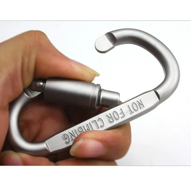 Outdoor aluminium stopu D Klamra bezpieczeństwa z blokadą aluminium aluminiowy przycisk wspinaczkowy Carabiner Anti-Theft Hang Klamra Camping Hak turystyczny