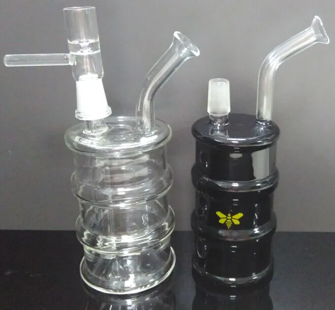 Oljeprutningsglas Bong Oil Rig Recycle Glass Vattenrör med 14mm Glas Rökning Rör Glas Righokahs