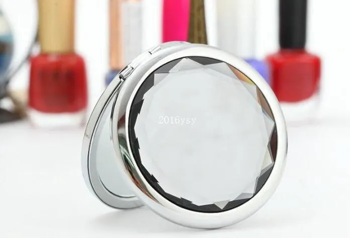Engraved Cosmetic Compact Mirror Crystal Magnifying Make Up Mirror Wedding Gift for Guests DROP SHIPPING #sl1141