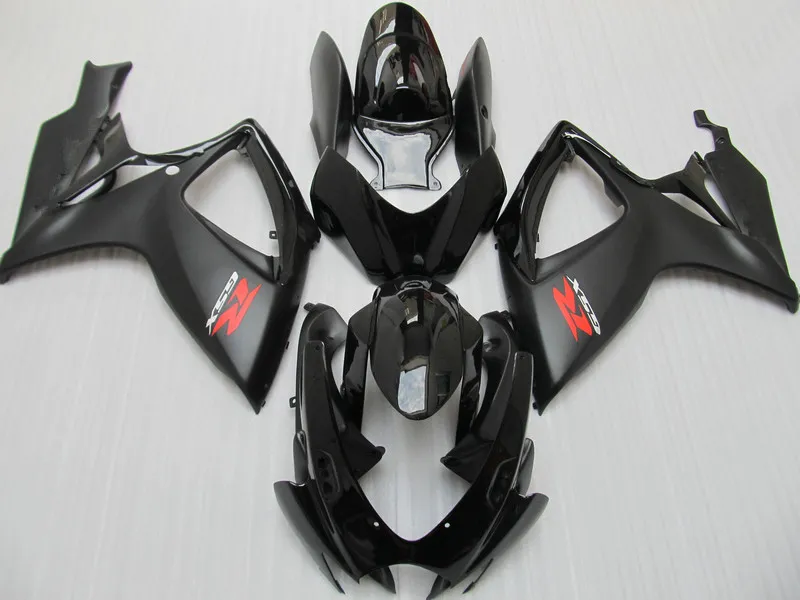 스즈키 GSXR 600 페어링 용 주문형 바디 키트 GSXR750 06 07 페어링 키트 GSX-R600 R750 2006 2007 무광택 검정색