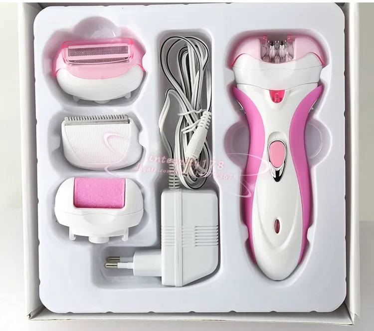 Kemei 4 in 1 Electric Foot Exfoliator Feet Dead Skin Removal Heel Cuticles Nail Grinding Tool Set