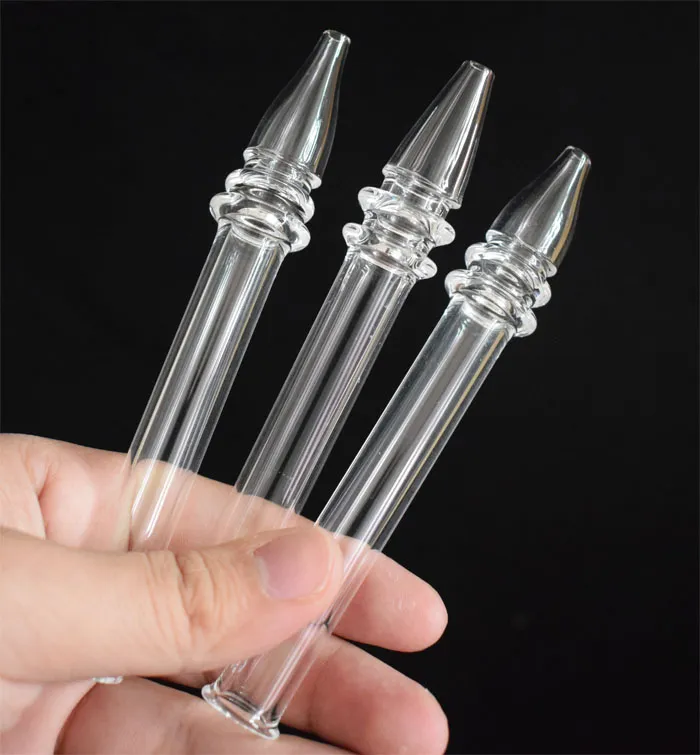 New Mini NC Quartz Nail with Quartz Filter Tips Tester Quartz Straw Tube Glass Water Pipes Smoking Accessories Dab Straw