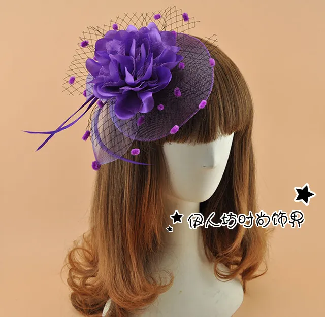 17 Kleuren Schattig Meisje Tovenaar Bruidshoeden Veer Bloemen Hoofddeksel Bruiloft Haaraccessoires Cocktail Party Hoofddeksels Factor1381278