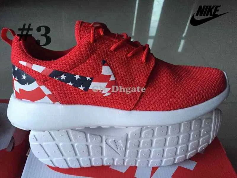 2015 Red Swoosh de la bandera americana Nike Roshe Negro Blanco Gris Azul rosa mujeres de los zapatos corrientes, baratos Roshes Correr Formadores 36-44