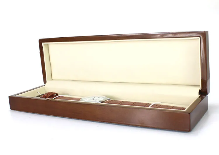 High-end retangular caixa de relógio de Luxo caixa de madeira Marrom caixas de presente de negócios caixa de coleta de jóias marca personalizada Local atacado navio livre