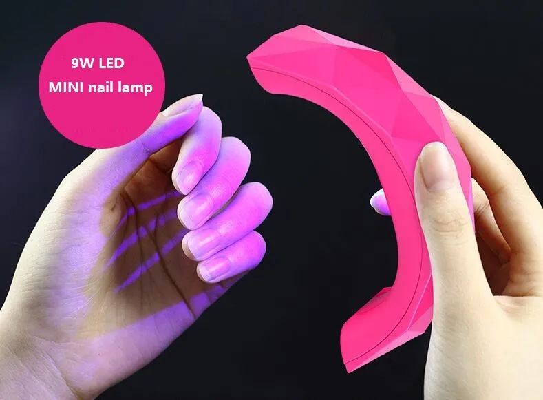 Nail Dryers 9W LED Mini Portable Curing Lamp Machine for UV Gel Nail Polish Art Tools Mini nail lamp Dryer usb charging