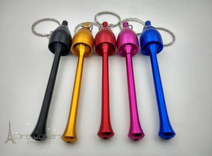 Free shipping wholesalers new Color portable metal pipe / metal bong, metal, mushroom keychain styles, colors random delivery