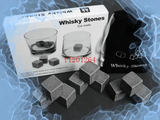 100 set/lotto Spedizione Gratuita 9 pz/set Whiskey Stone Whiskey Rock Wine Ice Stone Whiskey Stone Regalo di Natale Regalo di Festa del Papà