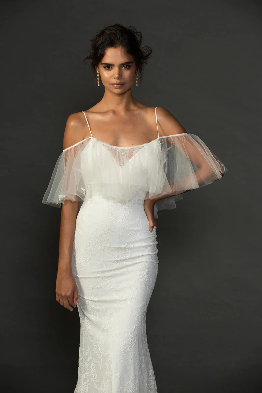 Sexy Open Back Mermaid Hippie Wedding Dresses with Spaghetti Straps Sheer Bolero Off the Shoulder Boho Wedding Gowns Beach Bridal 9371906