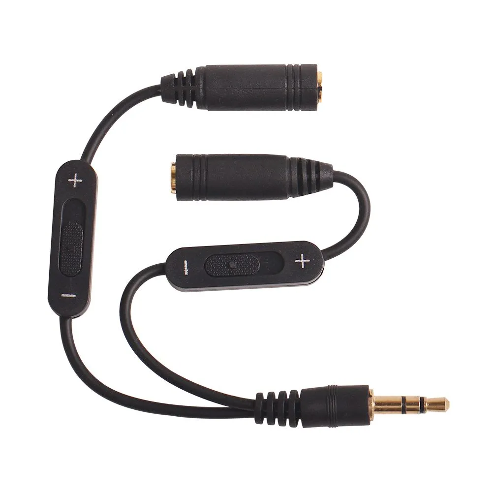 3.5mm Male Naar 2 Vrouwelijke Stereo Audio Y Splitter Adapter Audiokabel met Volume Control Audio Verlengkoorden 2017 Nieuwe Heet