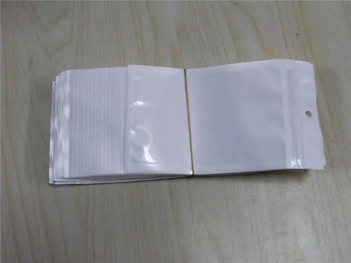 지우기 + 흰색 진주 플라스틱 폴리 OPP 포장 지퍼 지퍼 잠금 소매 패키지 보석 식품 PVC 비닐 봉투 10*18cm 12*15cm 7.5*12cm