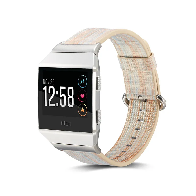 Pulseira de relógio de pele de carneiro pintada de luxo para Fitbit Blaze Surge Ionic charge 2 relógio padrão colorido pulseira de relógio de pulso watchb1278665